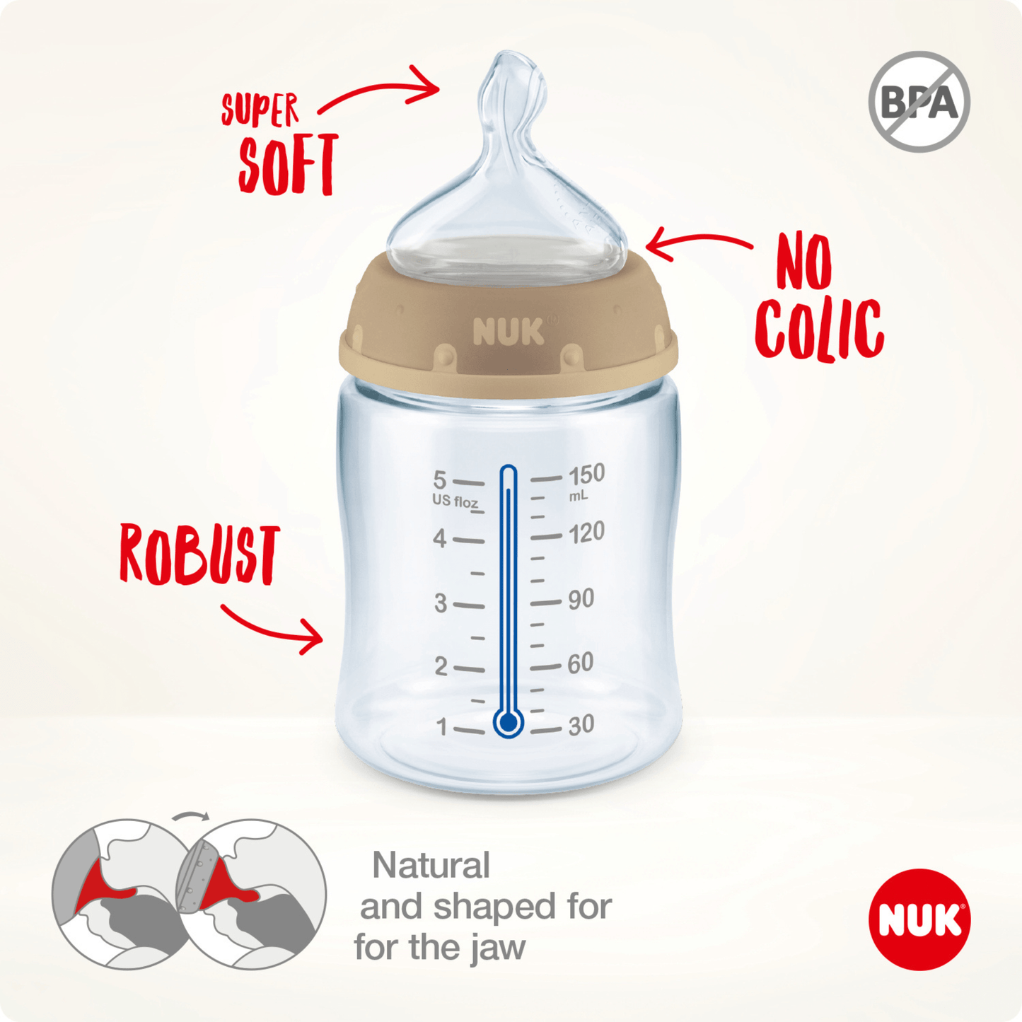 Nuk Lion King First Choice Temperature Control Bottle 300Ml 6 18 Months