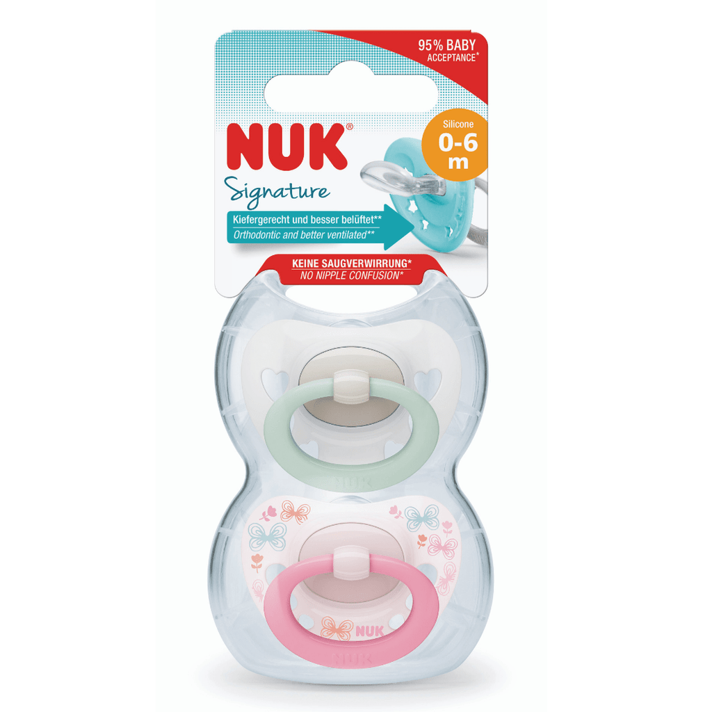 NUK Signature Soother Pink Size 1 (0 - 6m) 2 Pack