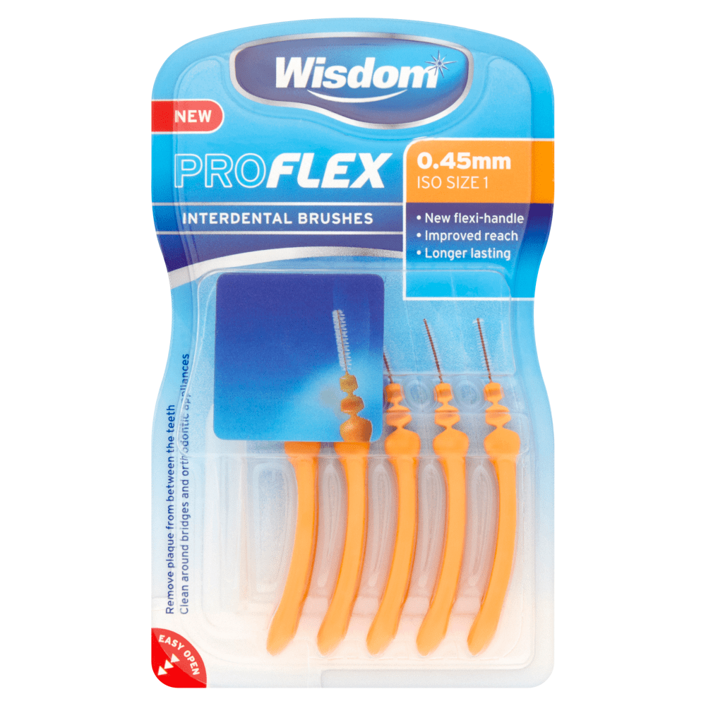 Wisdom Proflex Interdental Brushes 0.45mm 5 Pack