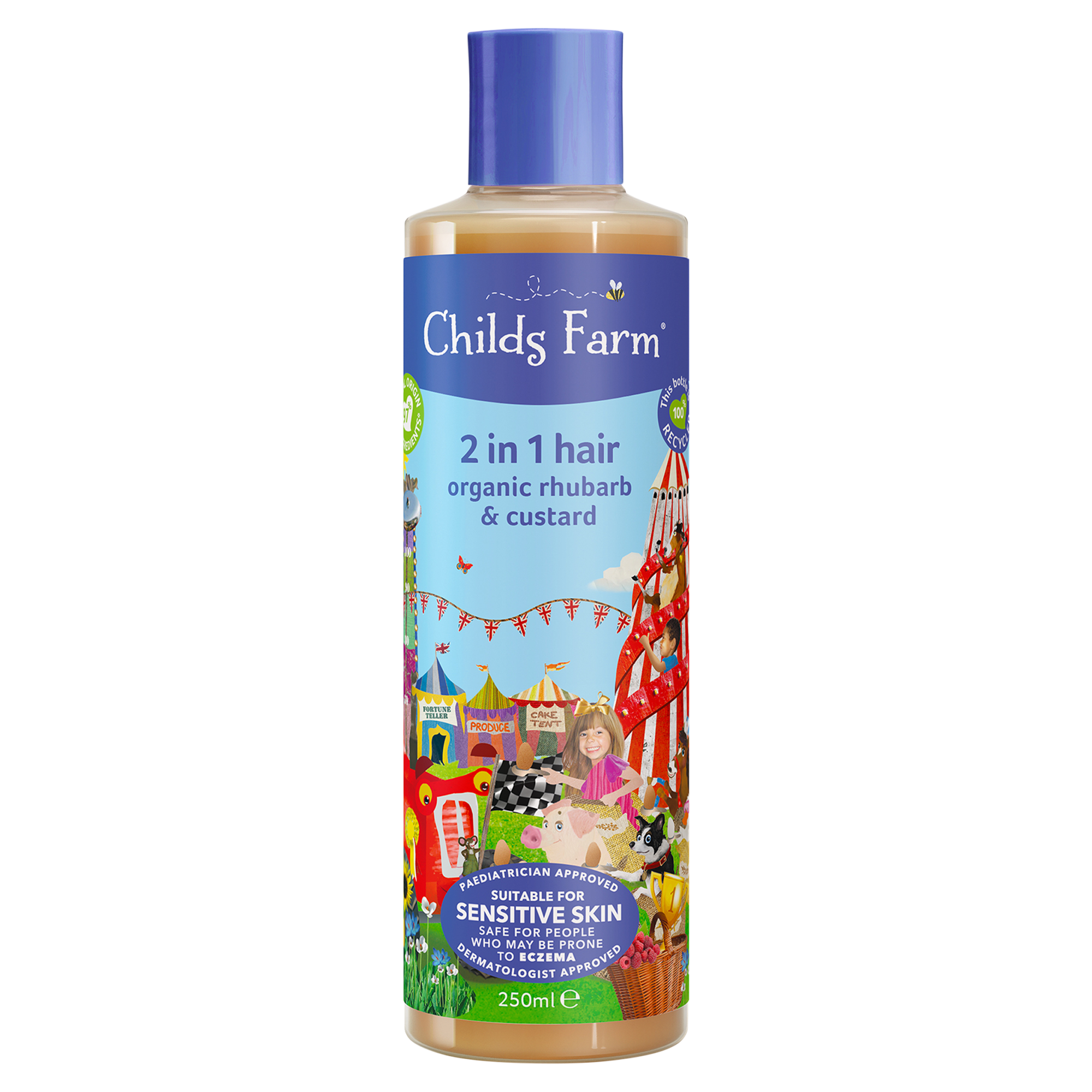 Childs Farm 2 In 1 Shampoo & Conditioner Organic Rhubarb & Custard 250ml