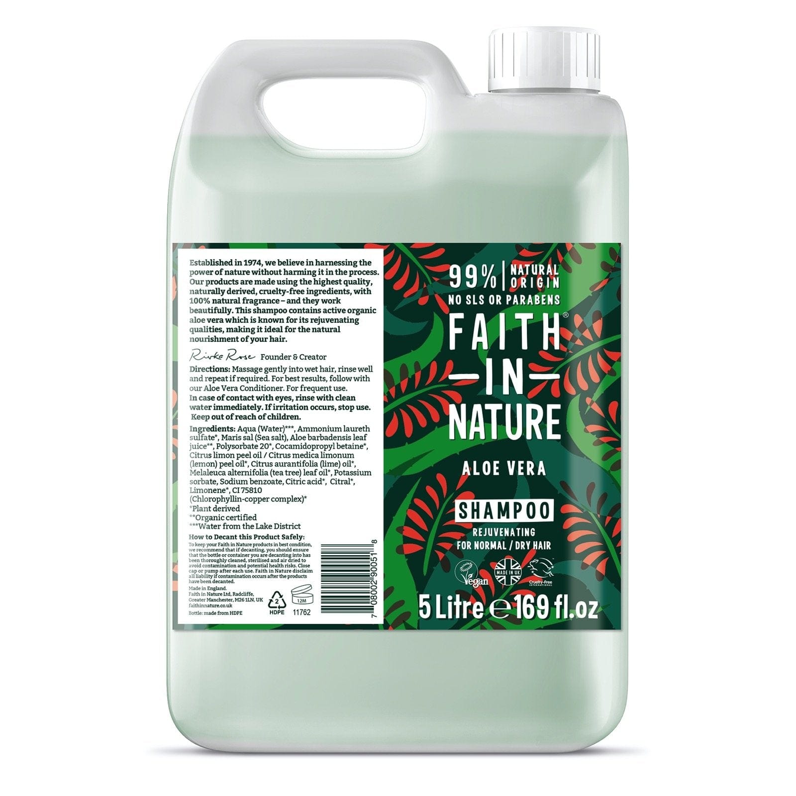 Faith In Nature Aloe Vera Shampoo 5 Litre