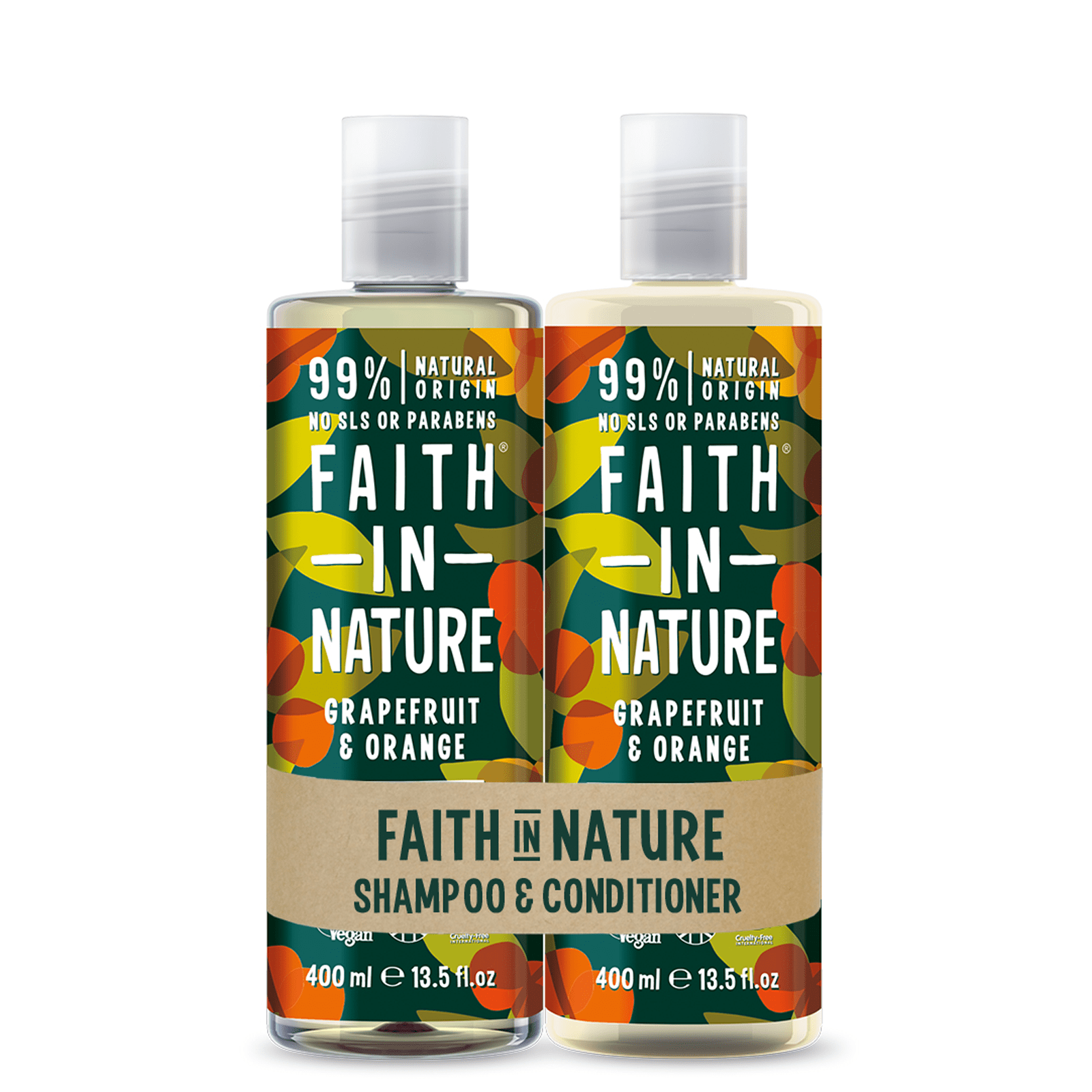 Faith in Nature Grapefruit & Orange Shampoo & Conditioner Banded Pack 2 x 400ml