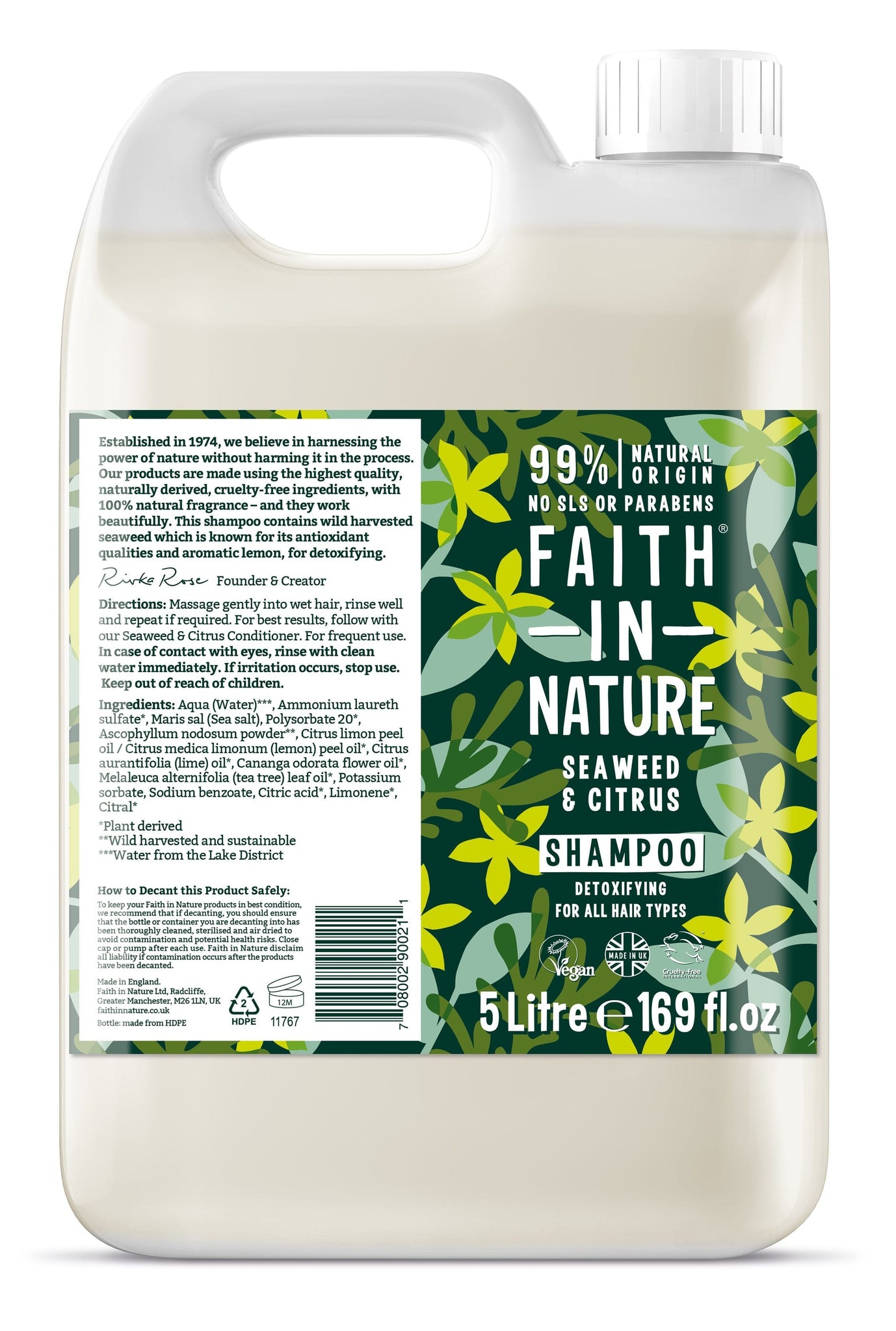 Faith In Nature Seaweed & Citrus Shampoo 5 Litre
