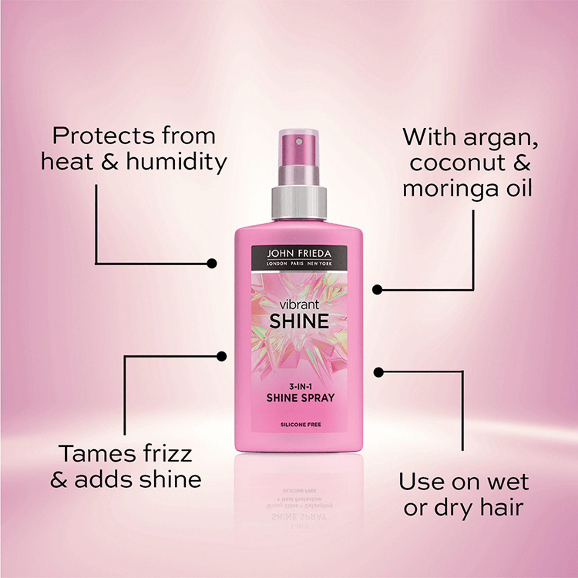 John Frieda Vibrant Shine 3 in 1 Shine Spray 150ml