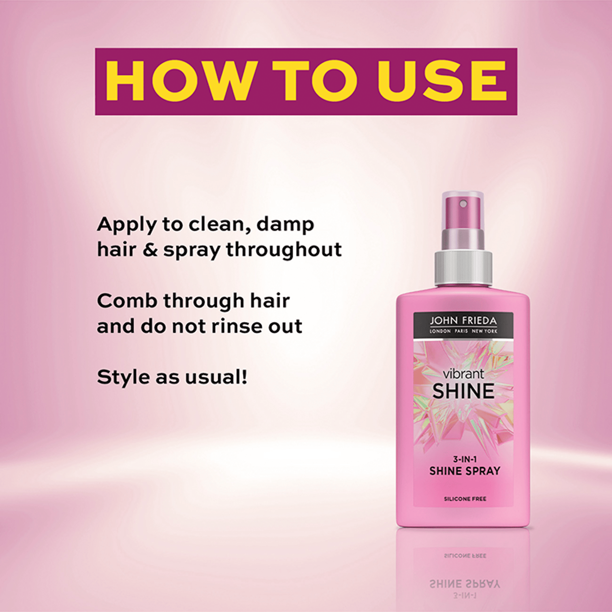 John Frieda Vibrant Shine 3 in 1 Shine Spray 150ml