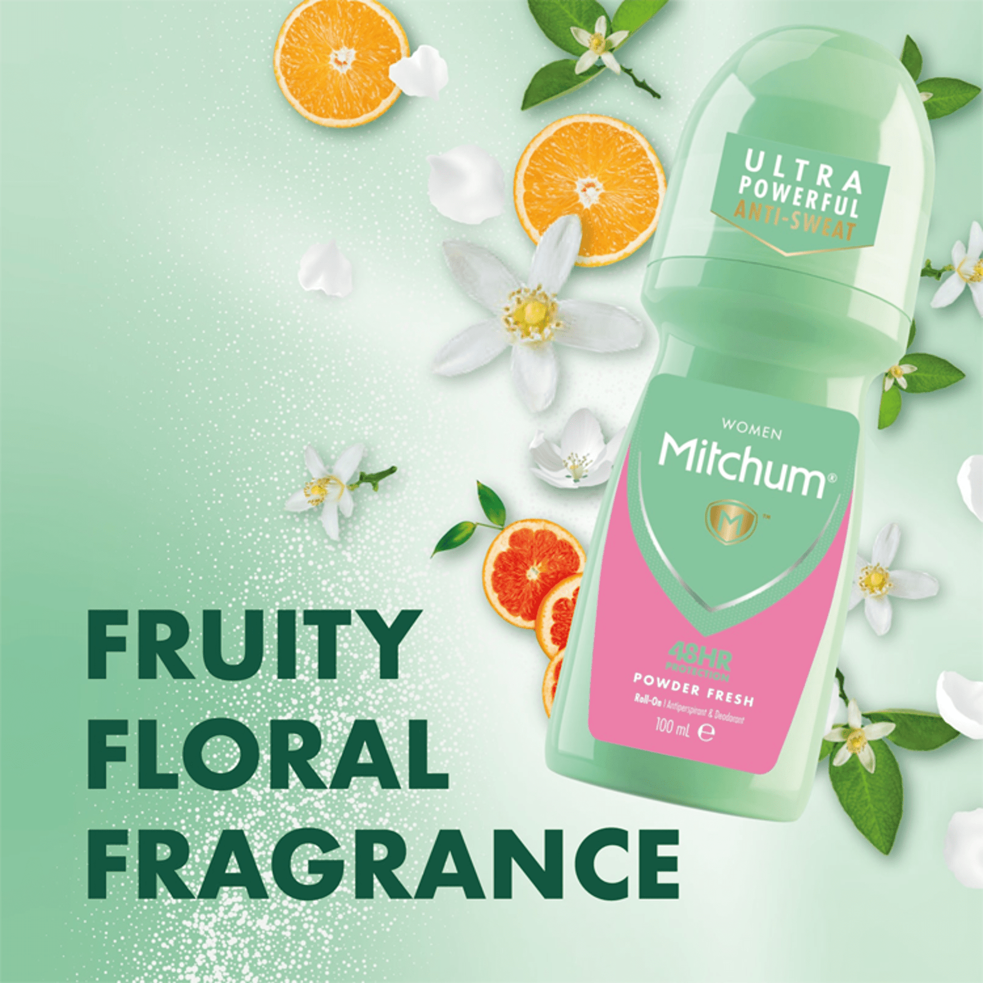 Mitchum Advanced Womens 48Hr Protection Powder Fresh Roll On 100Ml