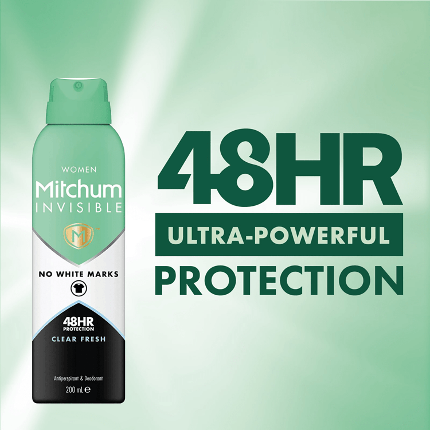 Mitchum Invisible Womens 48 Hr Protection Pure Energy Anti Perspirant 200Ml