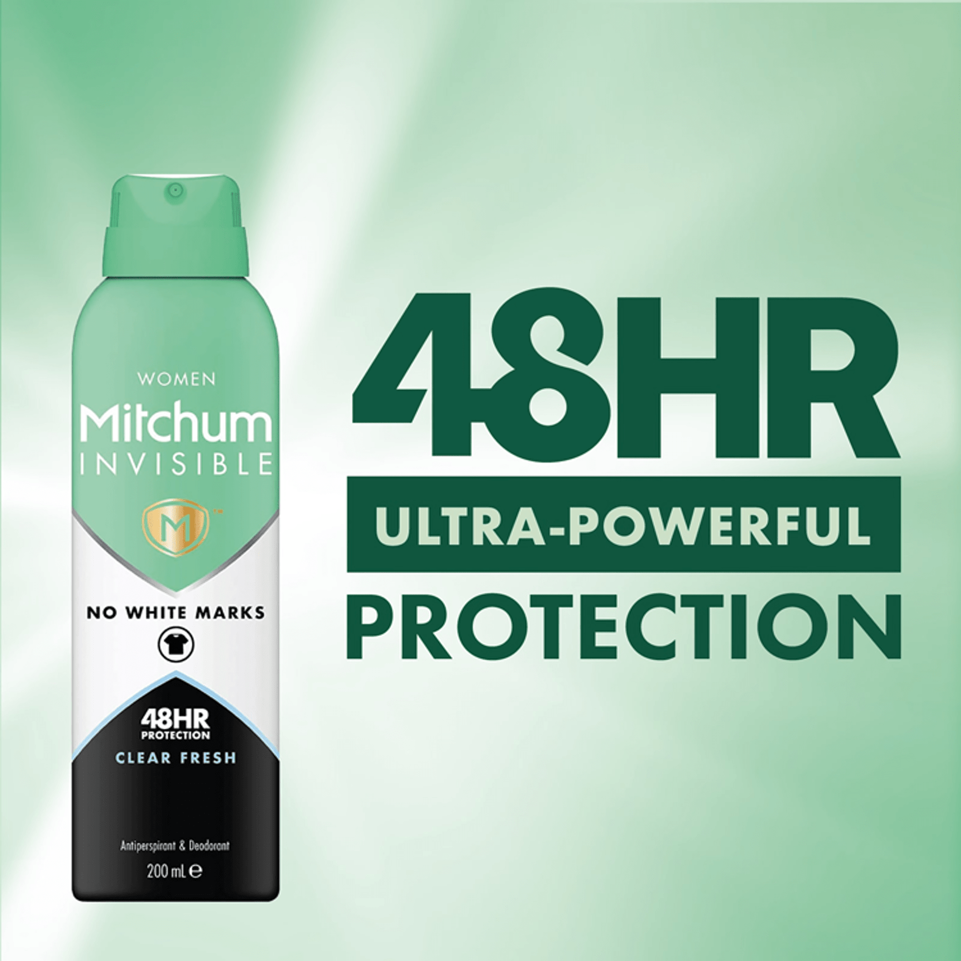Mitchum Invisible Womens 48 Hr Protection Pure Energy Anti Perspirant 200Ml
