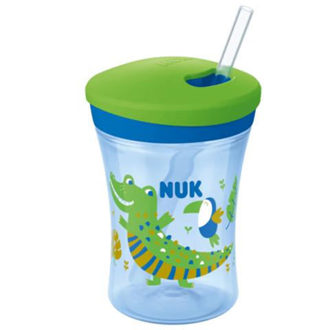 NUK Action Cup Colour Changing Blue Cup With Soft Straw (12m+) 300ml