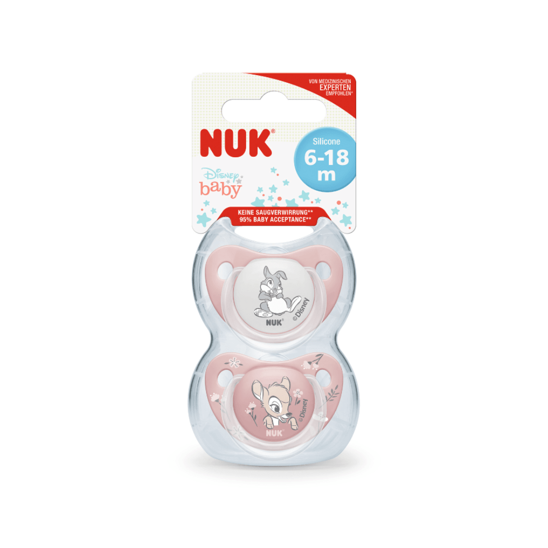 NUK Bambi Silicone Soother Size 2 (6-18 months) 2 Pack