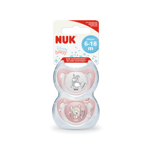 NUK Bambi Silicone Soother Size 2 (6-18 months) 2 Pack