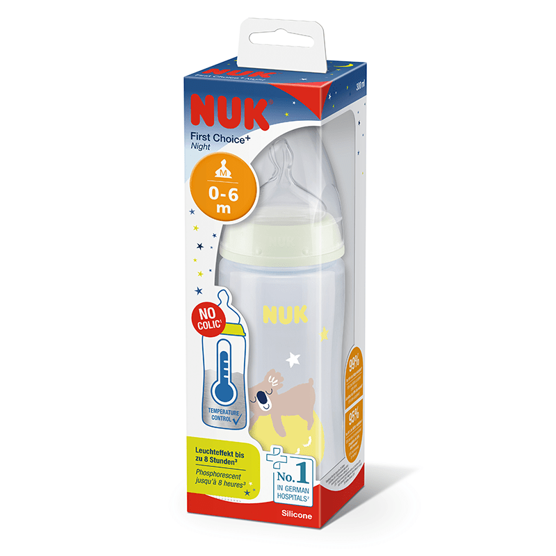 NUK First Choice + Temperature Control Glow in the Dark Bottle Koala 0-6 Months 300ml
