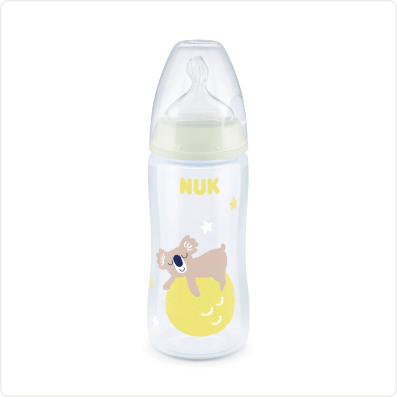 NUK First Choice + Temperature Control Glow in the Dark Bottles 6-18 Months - 3 x 300ml