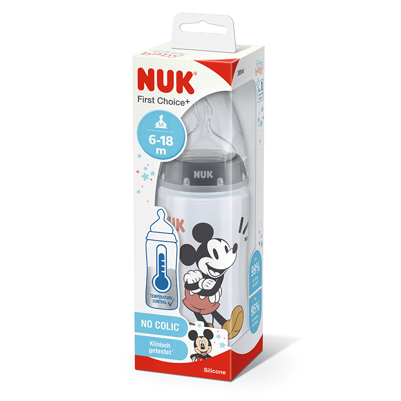 NUK First Choice + Temperature Control Mickey Mouse Bottle 6-18 Months 300ml