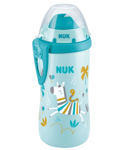 NUK Flexi Cup Colour Changing Blue Cup with Soft Silicone Straw (12m+) 300ml