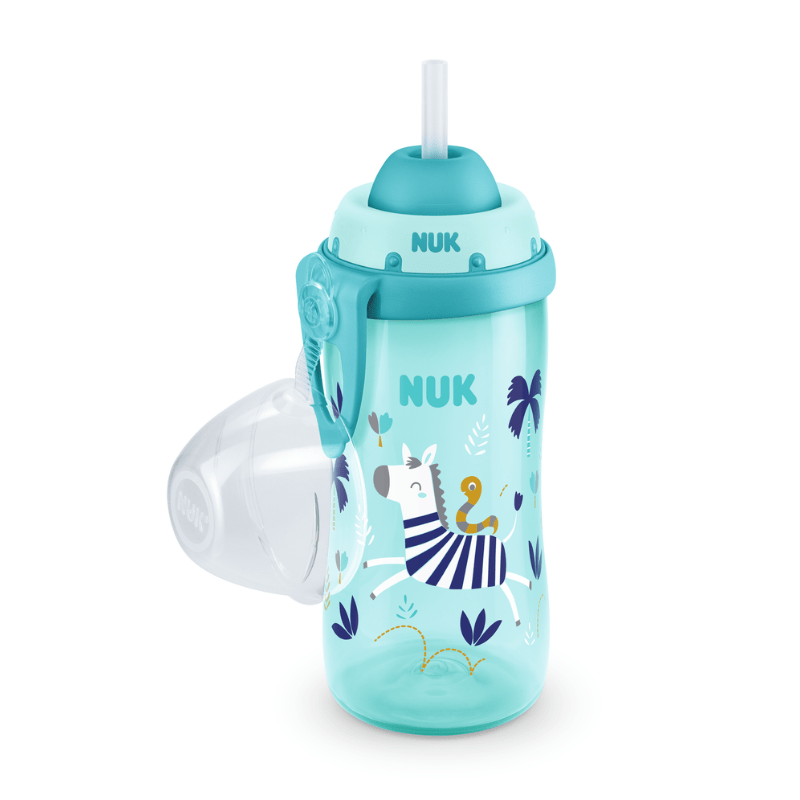 NUK Flexi Cup Colour Changing Blue Cup with Soft Silicone Straw (12m+) 300ml