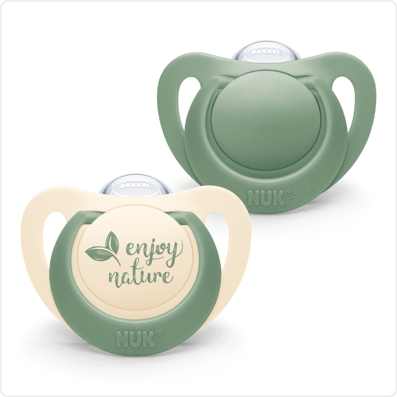 NUK For Nature Silicone Soother 0-6 Months Green 2 Pack