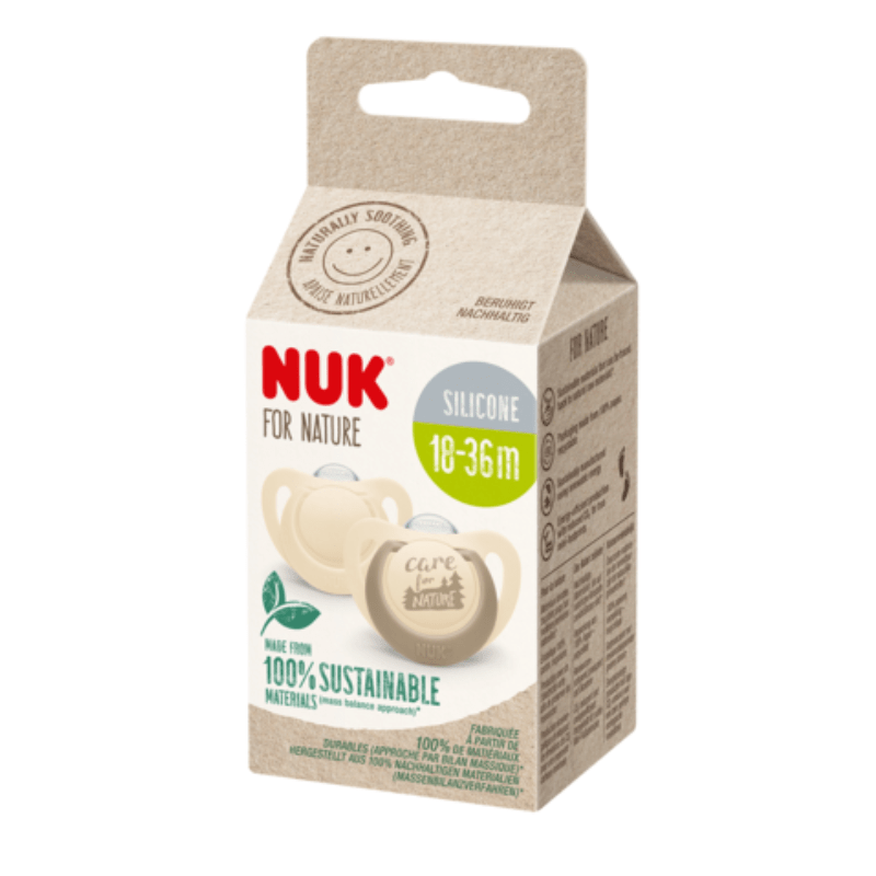 NUK For Nature Silicone Soother 18-36 Months Cream 2 Pack