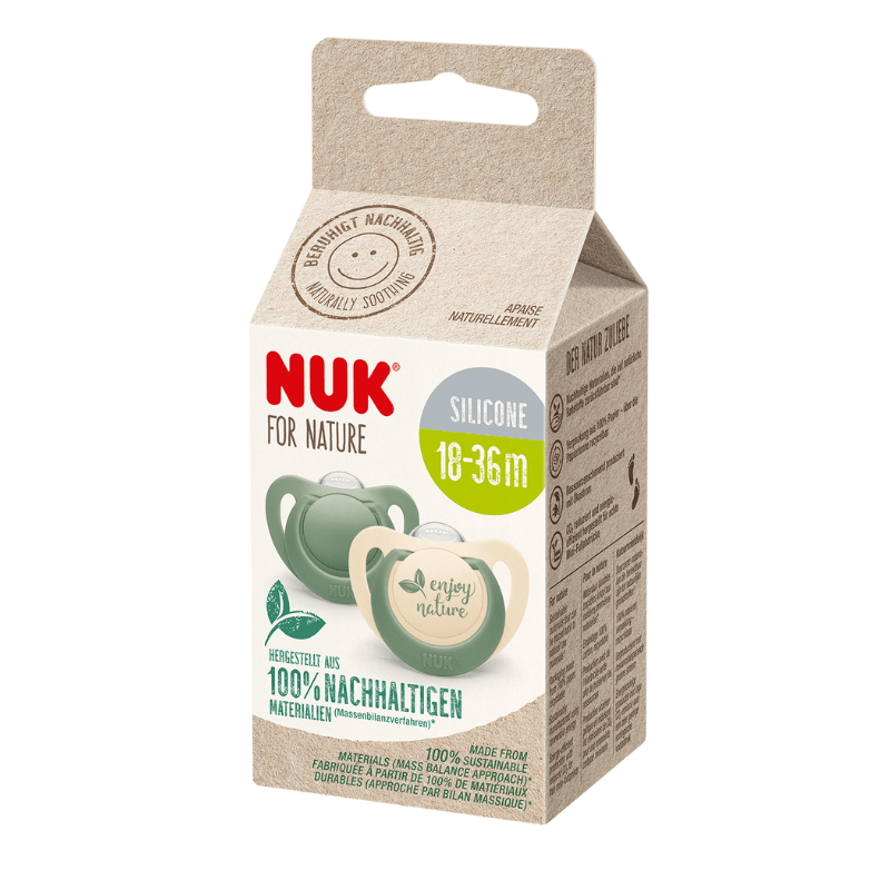 NUK For Nature Silicone Soother 18-36 Months Green 2 Pack