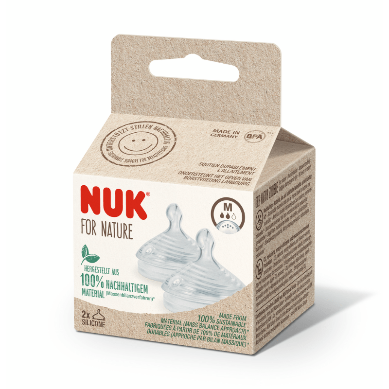 NUK For Nature Silicone Teat Medium Flow 2 Pack