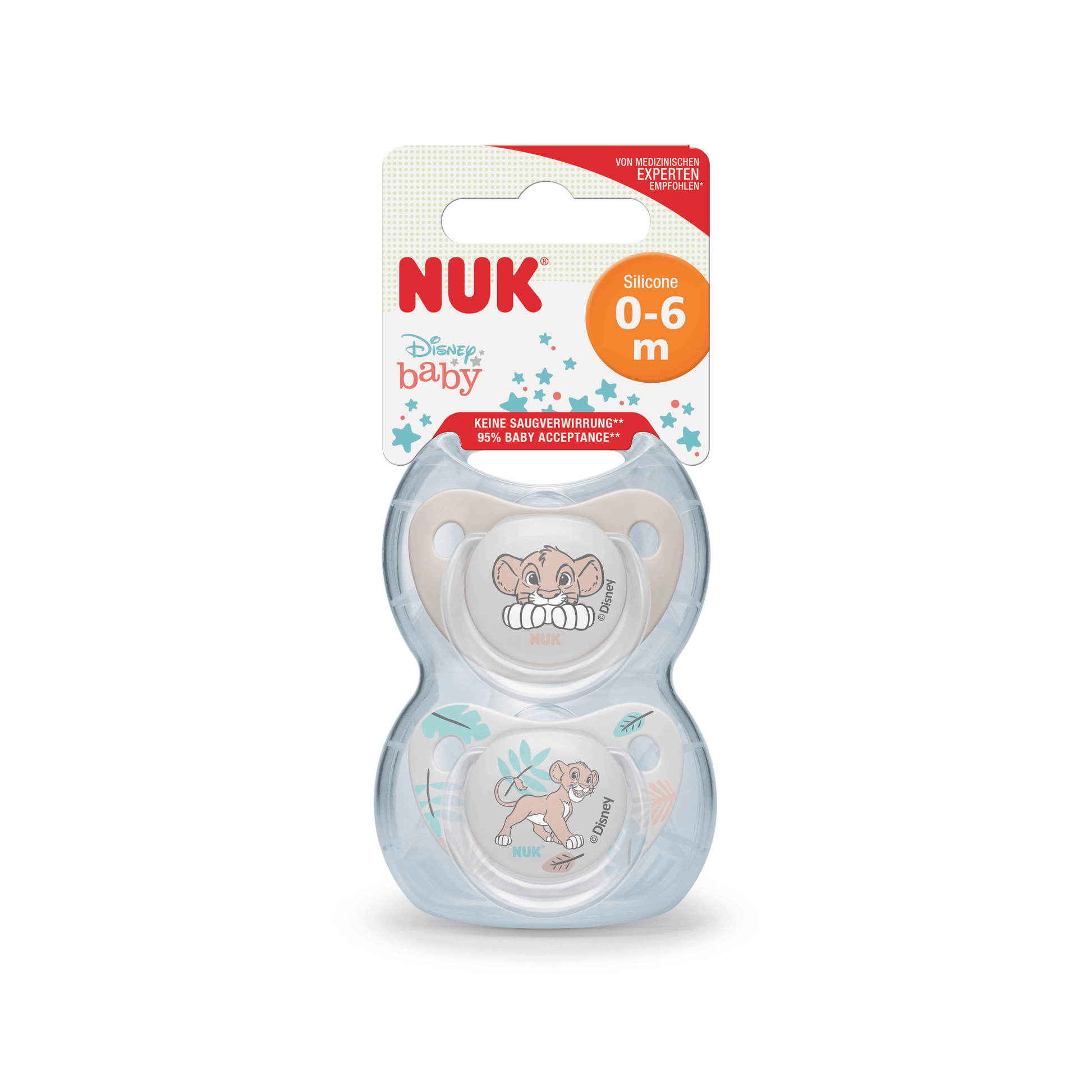 NUK Lion King Soother 0-6 Months - 2 Pack