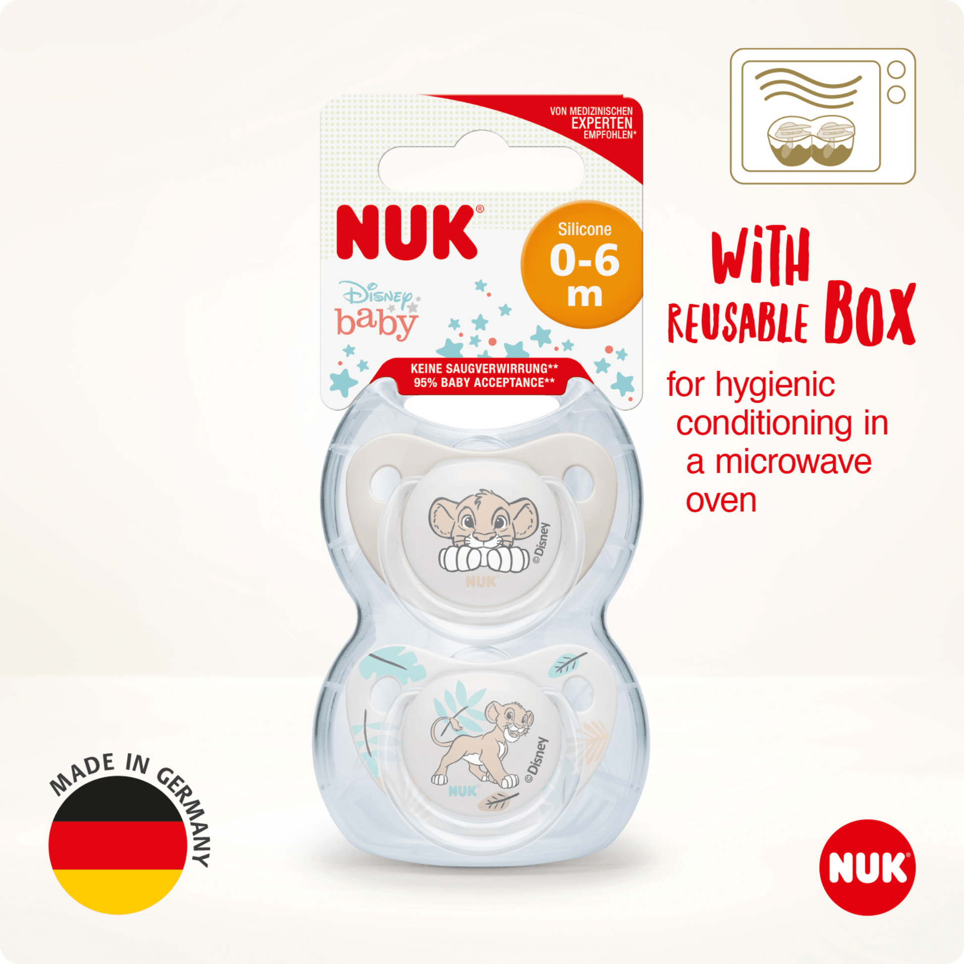 Nuk Lion King Soother 0 6 Months 2 Pack