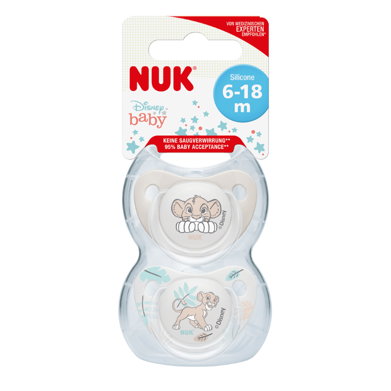 NUK Lion King Soother 6-18 Months - 2 Pack