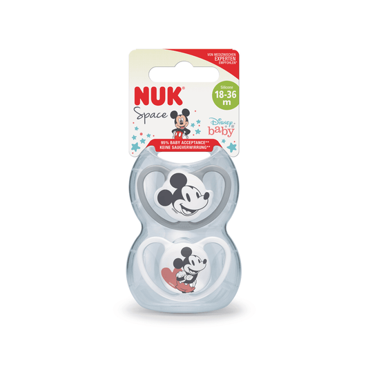 NUK Mickey Mouse Space Soother 18-36 Months - 2 Pack