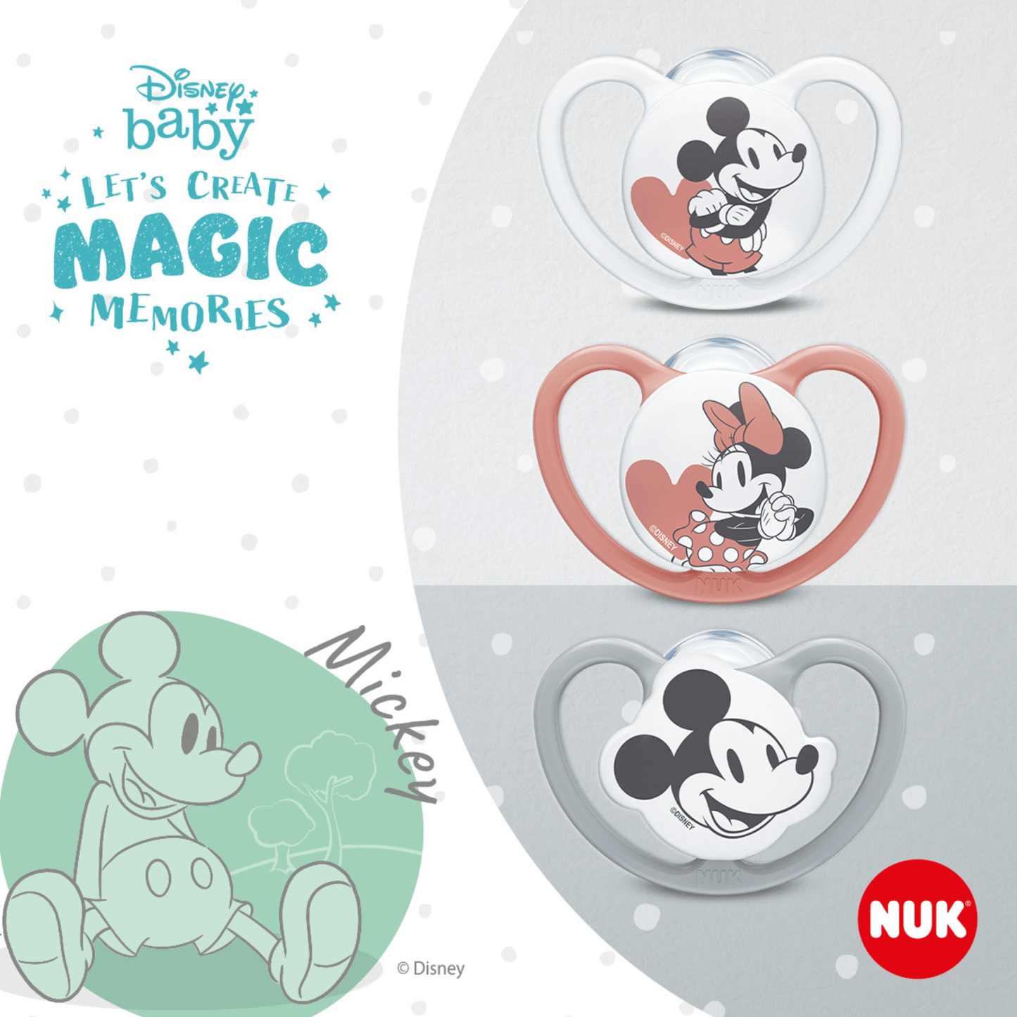 Nuk Mickey Mouse Space Soother 6 18 Months 2 Pack