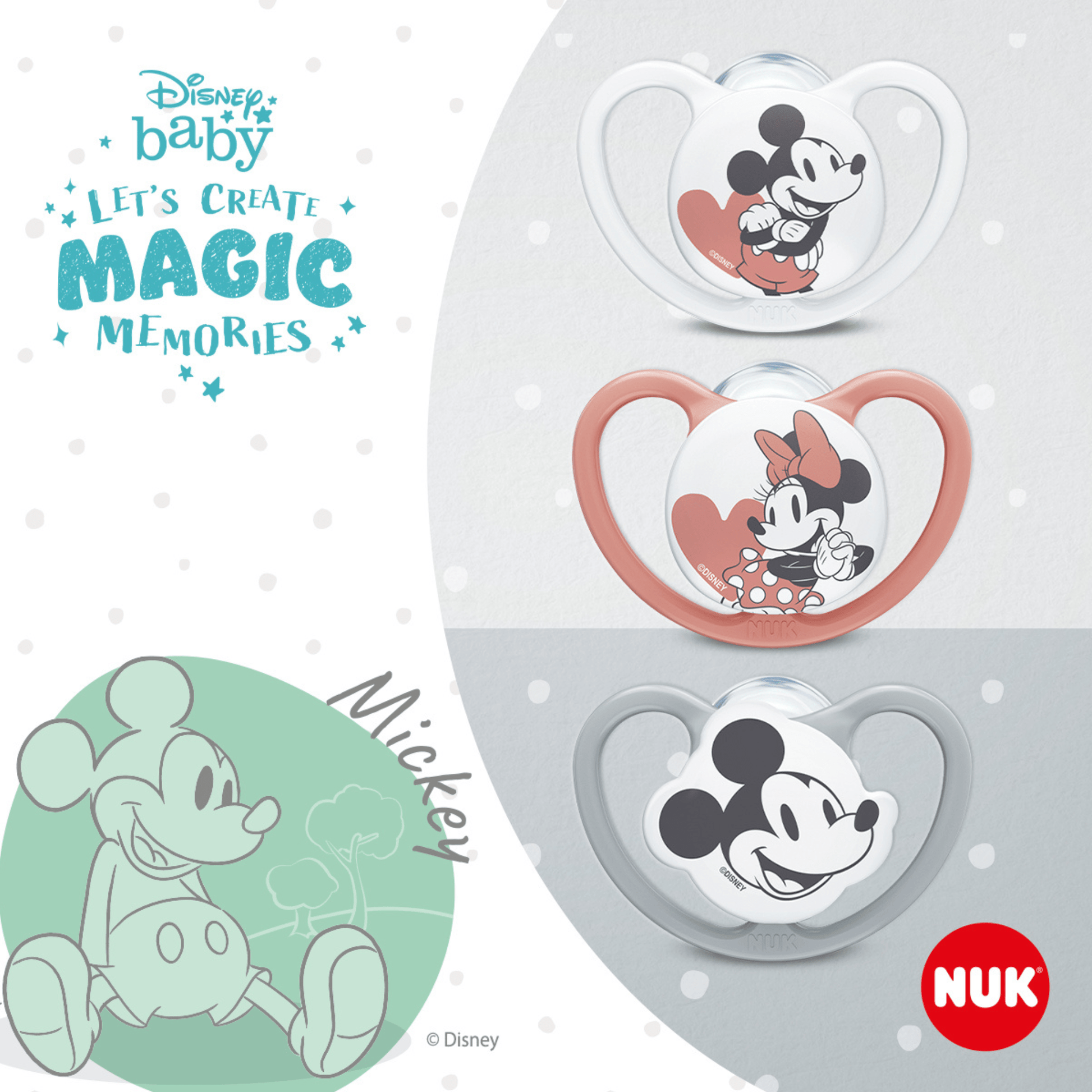 Nuk Mickey Mouse Space Soother 6 18 Months 2 Pack