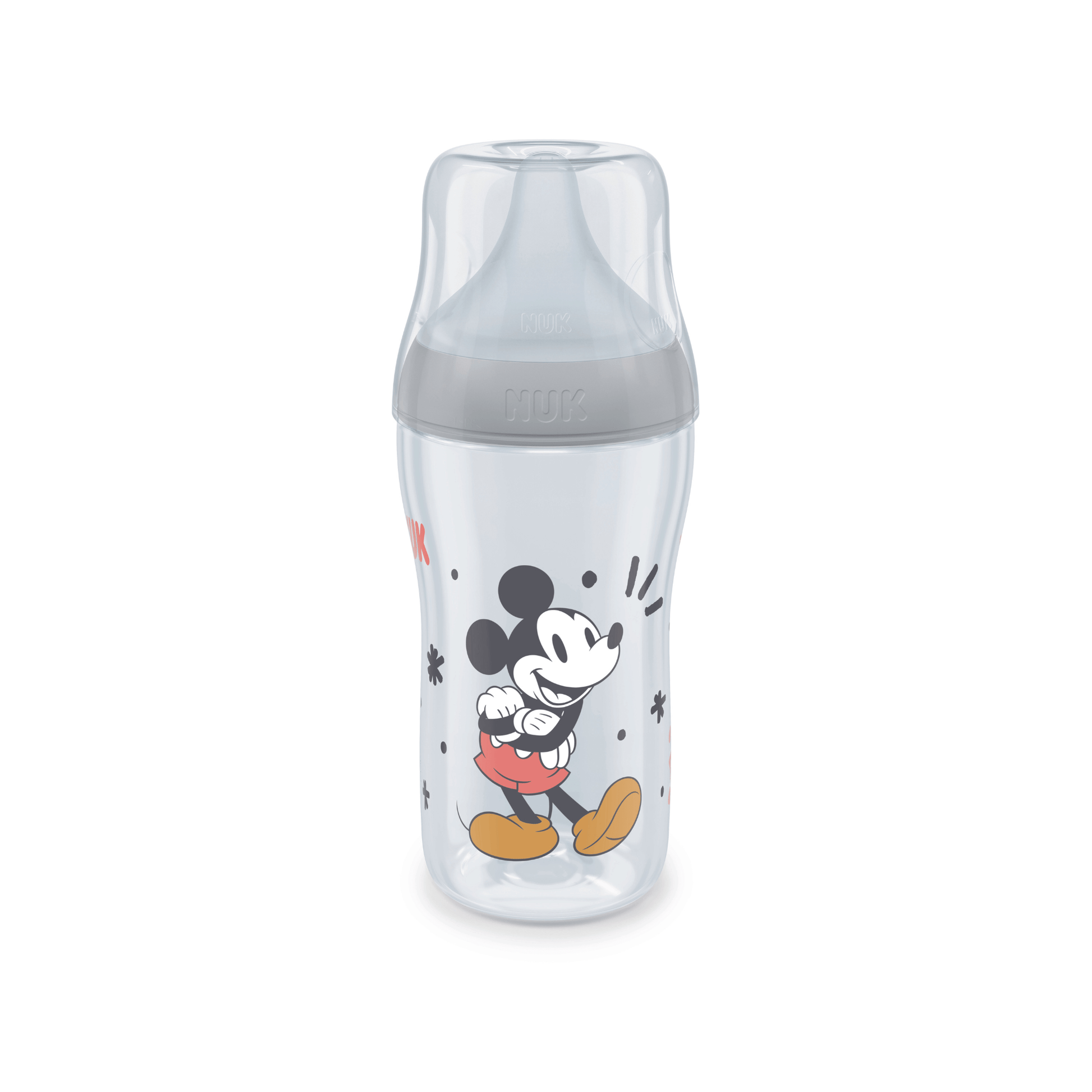 Nuk Perfect Match 260Ml Temperture Control Mickey Medium Teat Grey 1Pk