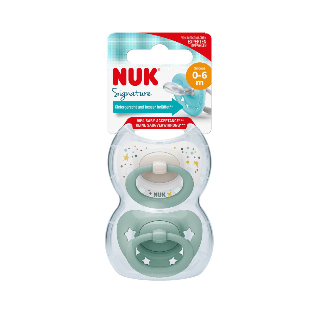 NUK Signature Silicone Soother Boy 0-6 Months 2 Pack