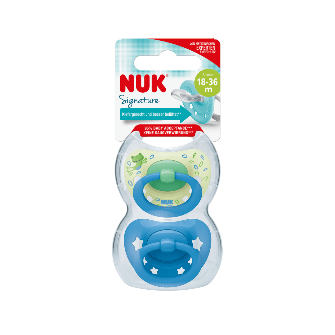 NUK Signature Silicone Soother Boy 18-36 Months 2 Pack