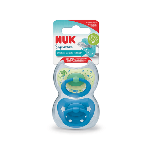 NUK Signature Silicone Soother Boy 18-36 Months 2 Pack