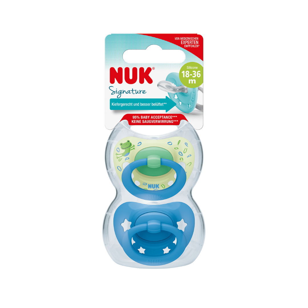 NUK Signature Silicone Soother Boy 6-18 Months 2 Pack