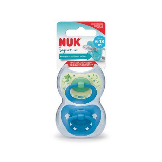 NUK Signature Silicone Soother Boy 6-18 Months 2 Pack