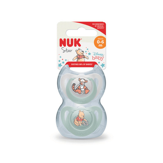 NUK Winnie the Pooh Star Soother 0-6 Months 2 Pack