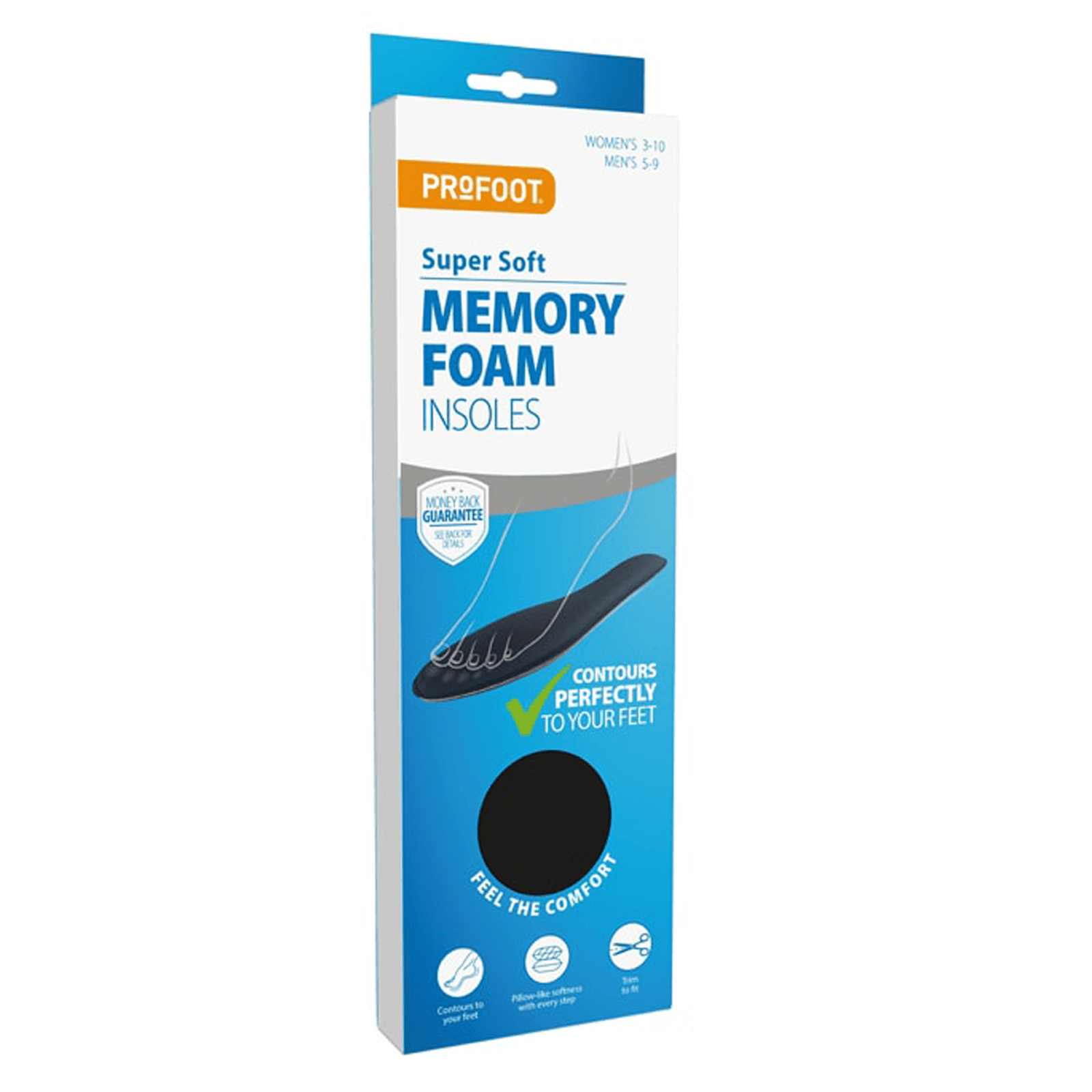 Profoot Memory Foam Insoles 1 Pair