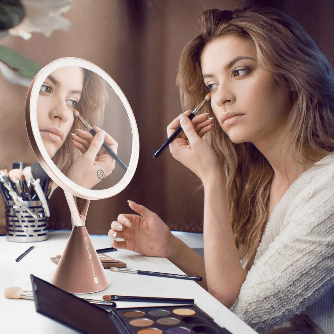 RIO Beauty HD Illuminated Makeup Mirror with Compact Magnifying Mirror