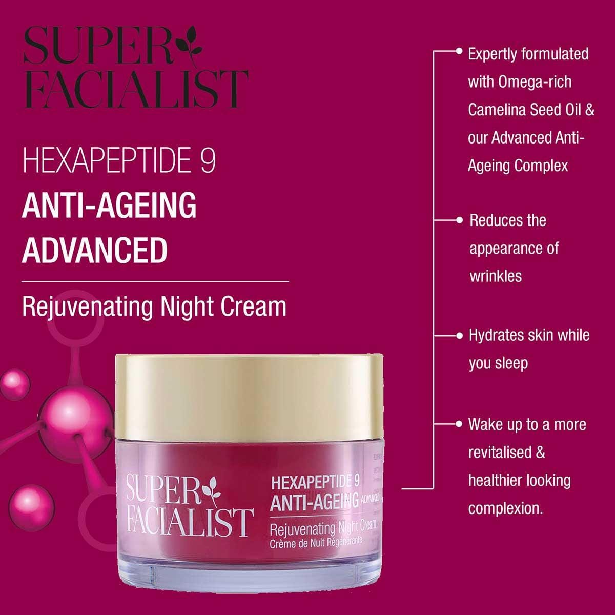 Super Facialist Hexapeptide-9 Anti-Ageing Advanced Rejuvenating Night Cream 50ml