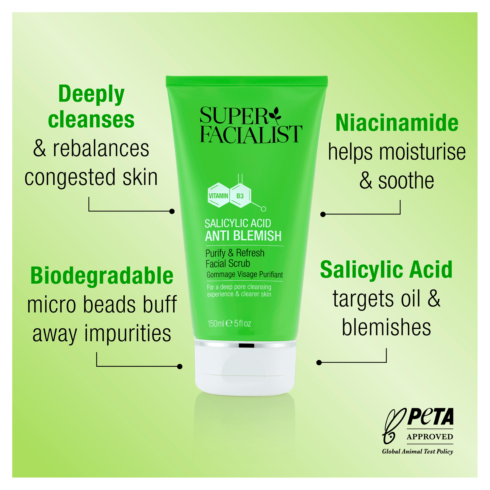 Super Facialist Salicylic Acid Purify Refresh Facial Scrub 150Ml