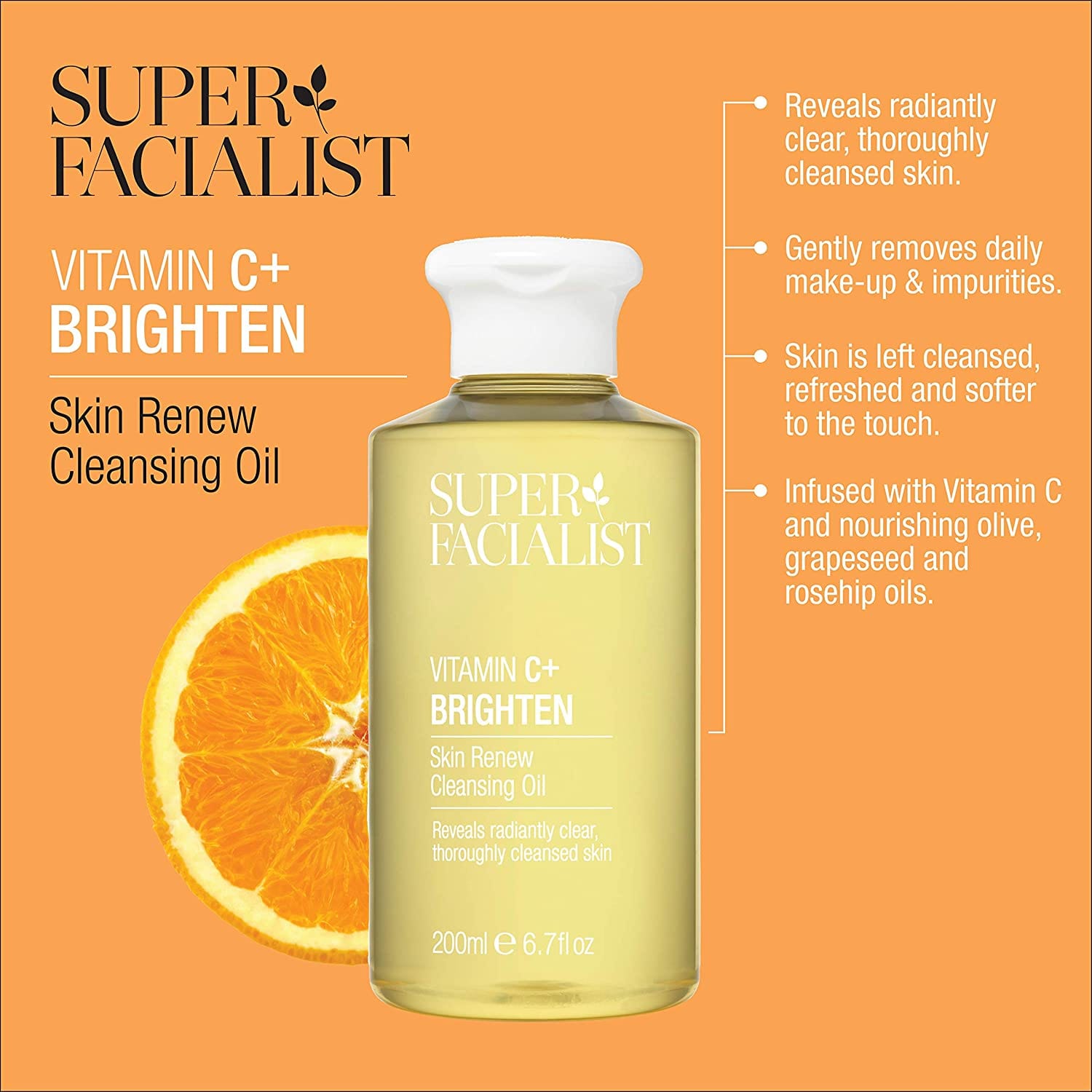 Super Facialist Vitamin C Skin Renew Cleansing Oil 200ml