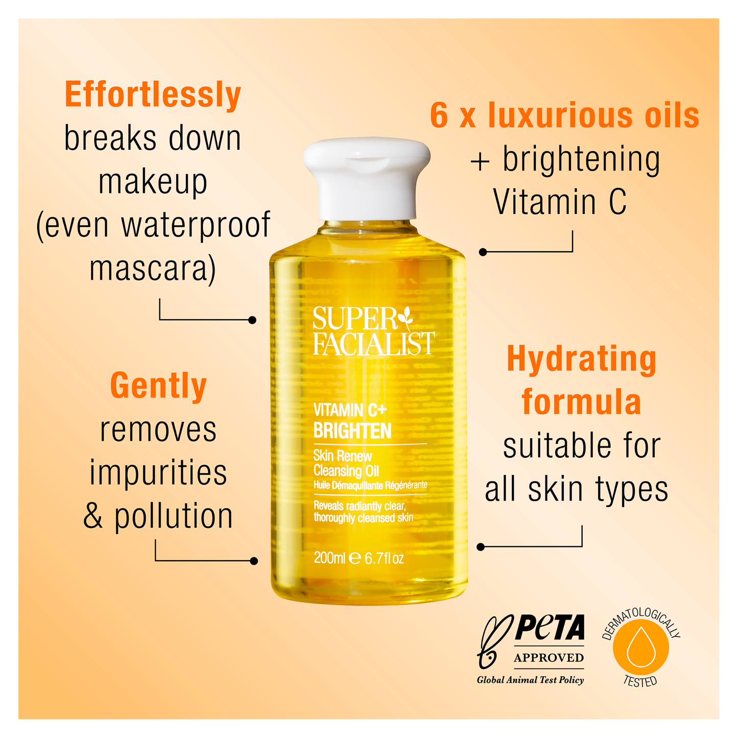 Super Facialist Vitamin C Skin Renew Cleansing Oil 200Ml