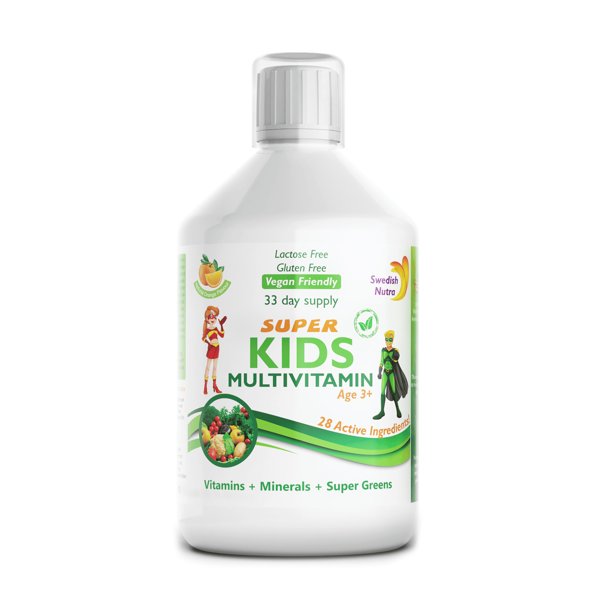 Swedish Nutra Kids Multivitamin with Supergreens 500ml