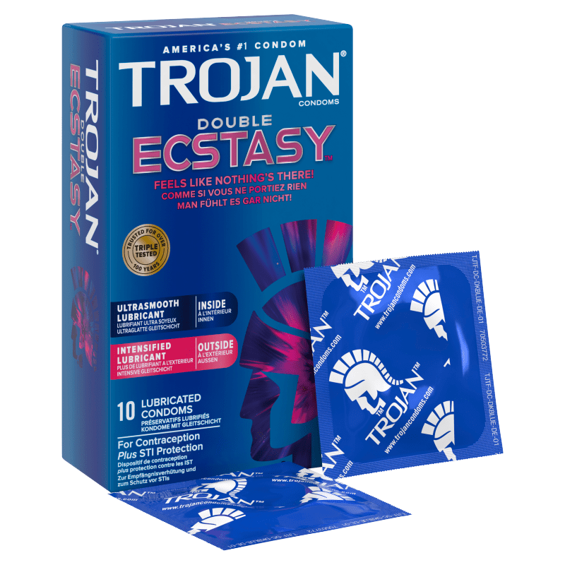 Trojan Double Ecstasy Lubricated Condoms 10's