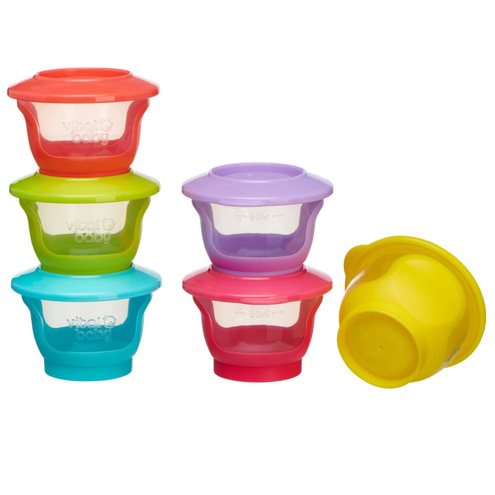 Vital Baby Weaning Pots 60ml 6 Piece