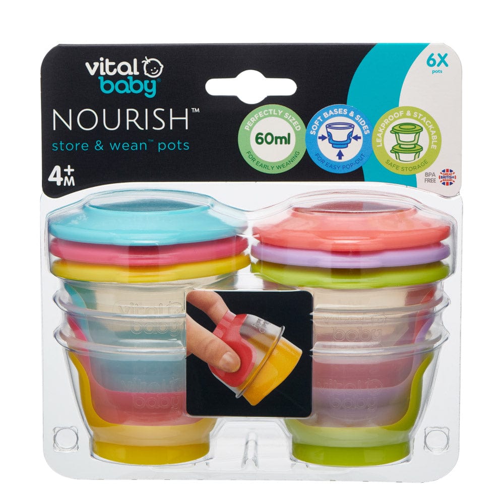 Vital Baby Weaning Pots 60ml 6 Piece
