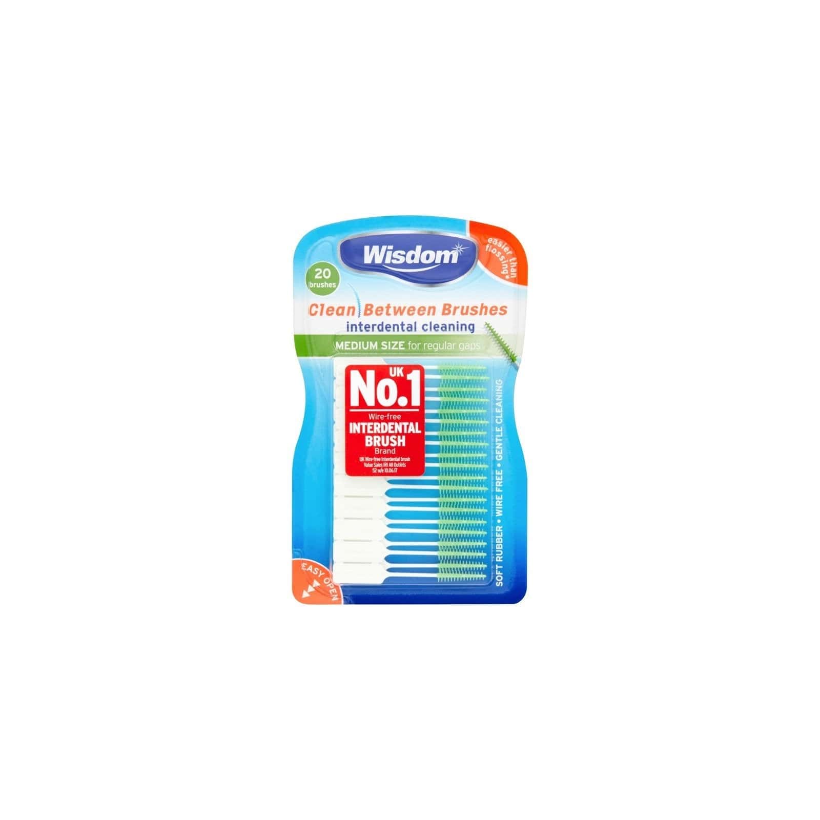 Wisdom Clean Between Interdental Brushes Medium (Green) 20's
