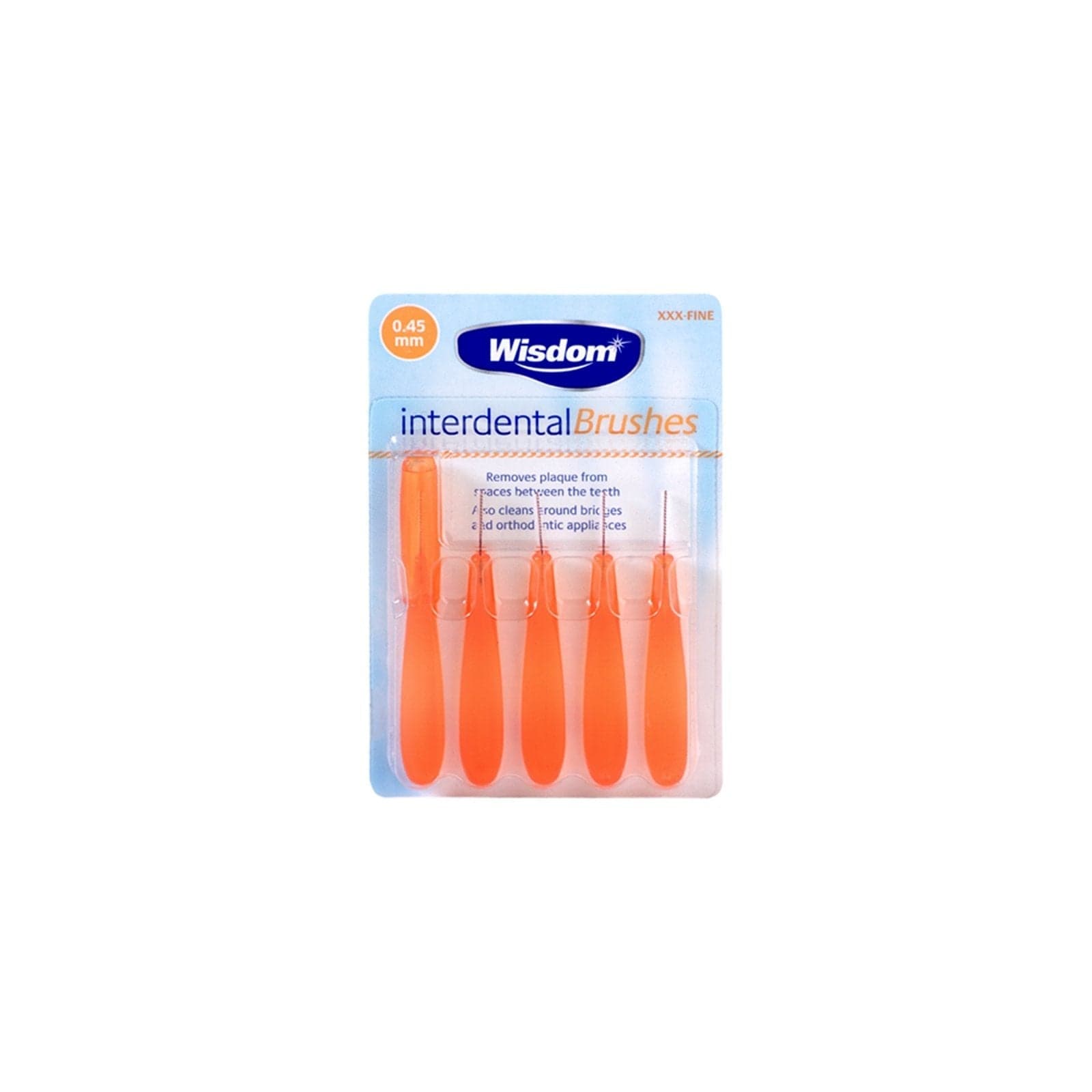 Wisdom Interdental Brush 0.45mm (Orange) 5's