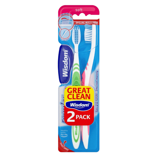 Wisdom Regular Plus Toothbrush Soft Twinpack 2's